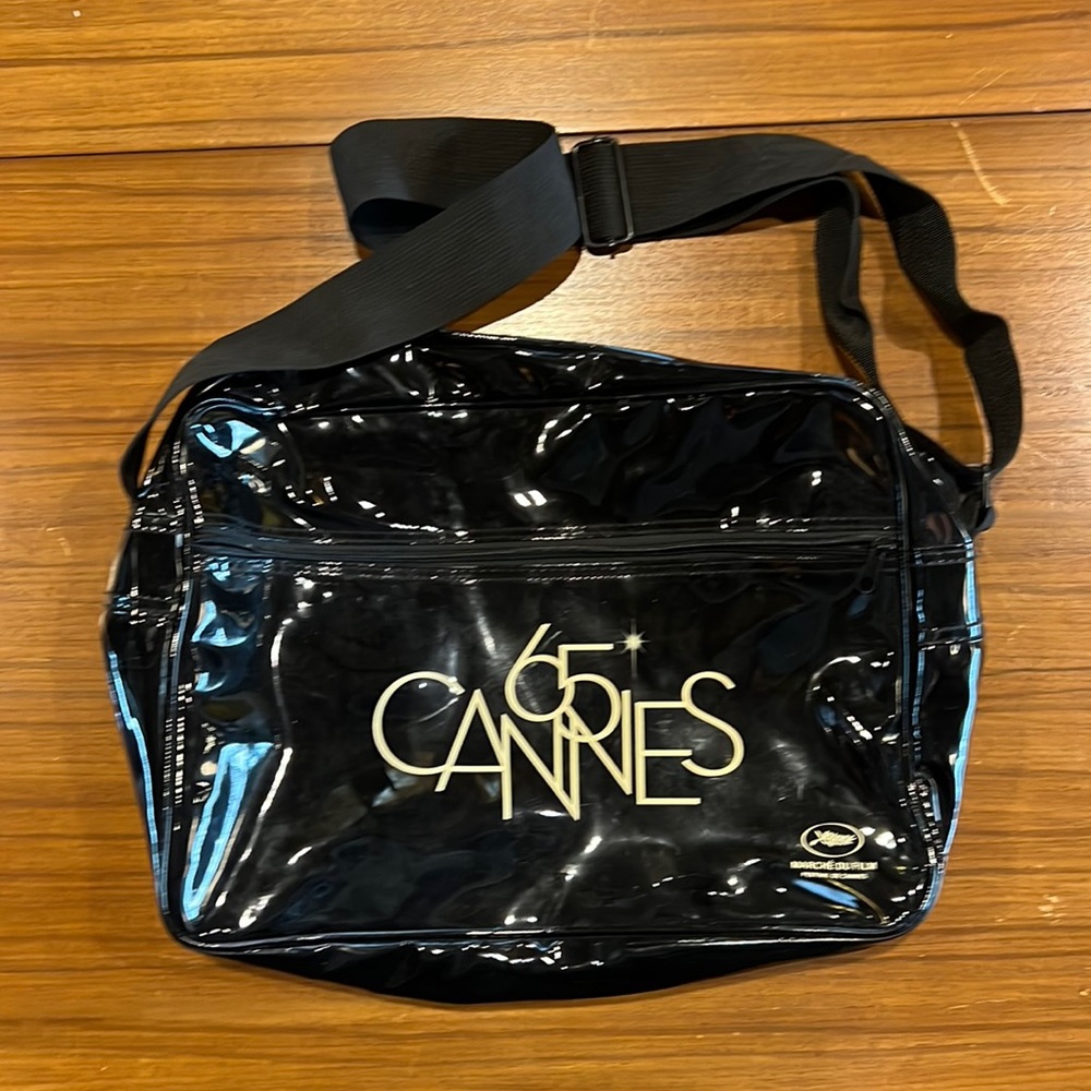 Cannes 65 film festival black shoulder bag, laptop bag, vintage 🎬